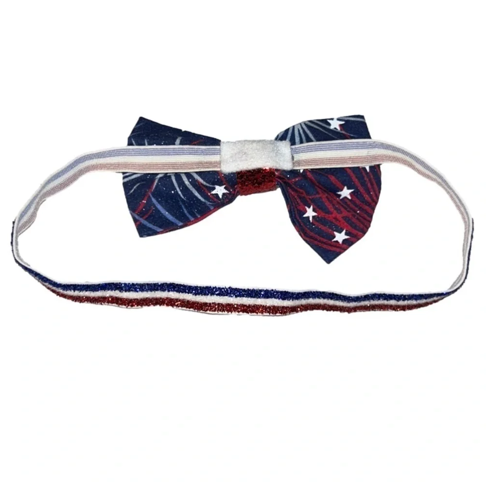 Three red, white and blue headbands